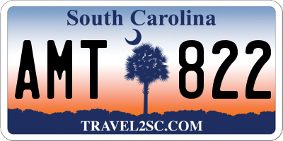 SC license plate AMT822