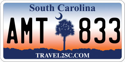 SC license plate AMT833
