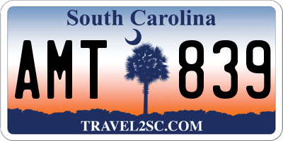 SC license plate AMT839