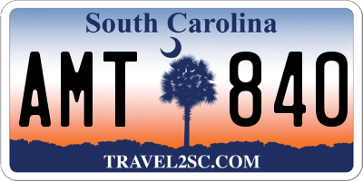 SC license plate AMT840