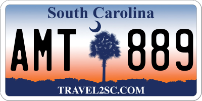 SC license plate AMT889