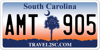 SC license plate AMT905
