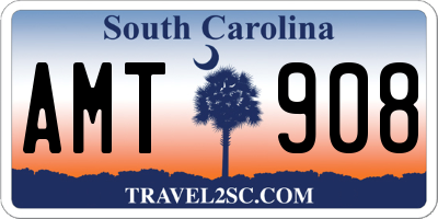 SC license plate AMT908