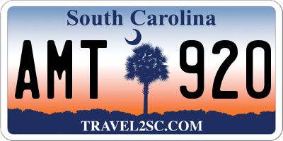 SC license plate AMT920