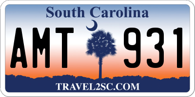 SC license plate AMT931