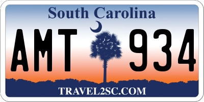 SC license plate AMT934