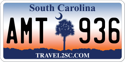 SC license plate AMT936