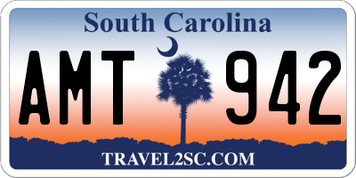 SC license plate AMT942