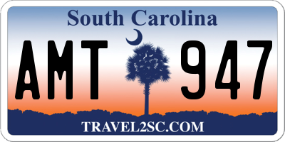 SC license plate AMT947