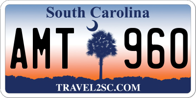 SC license plate AMT960
