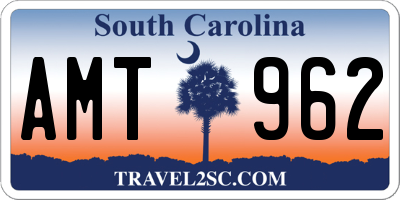 SC license plate AMT962