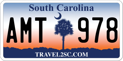 SC license plate AMT978