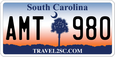 SC license plate AMT980