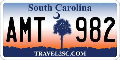 SC license plate AMT982