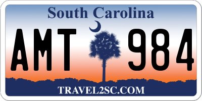SC license plate AMT984