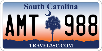 SC license plate AMT988