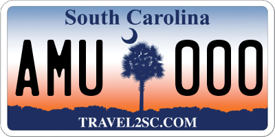 SC license plate AMU000