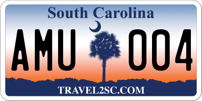 SC license plate AMU004