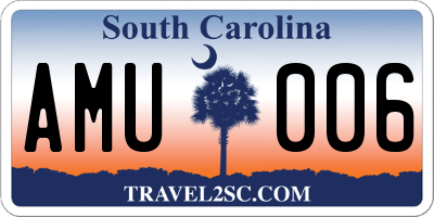 SC license plate AMU006