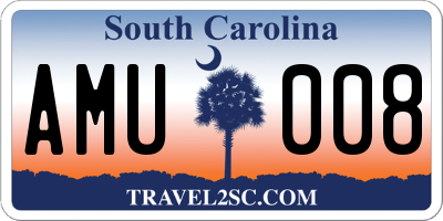 SC license plate AMU008