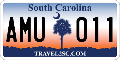 SC license plate AMU011