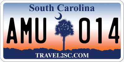 SC license plate AMU014