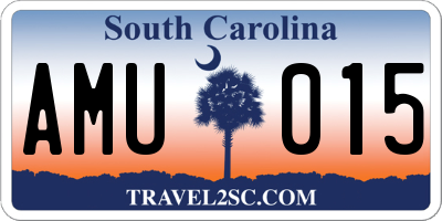 SC license plate AMU015
