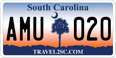 SC license plate AMU020