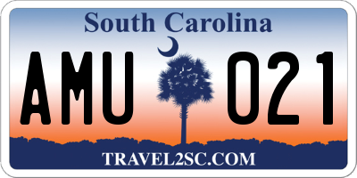 SC license plate AMU021
