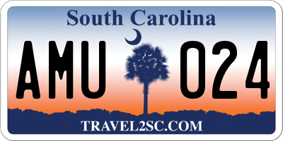 SC license plate AMU024