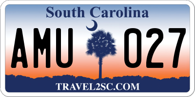 SC license plate AMU027
