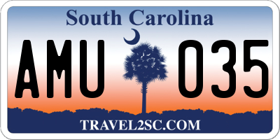 SC license plate AMU035