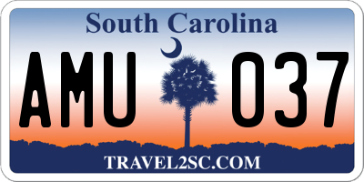 SC license plate AMU037