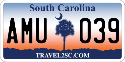 SC license plate AMU039