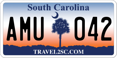 SC license plate AMU042