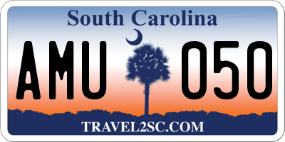 SC license plate AMU050