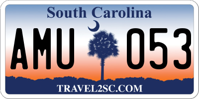 SC license plate AMU053