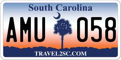 SC license plate AMU058