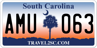 SC license plate AMU063