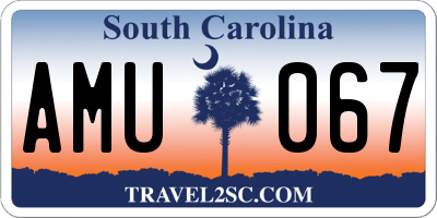SC license plate AMU067