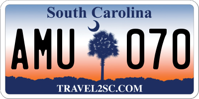 SC license plate AMU070