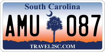 SC license plate AMU087