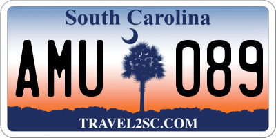 SC license plate AMU089