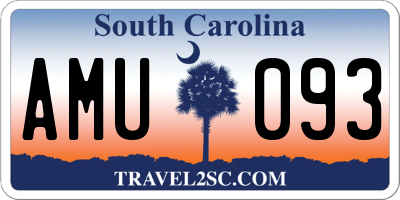 SC license plate AMU093