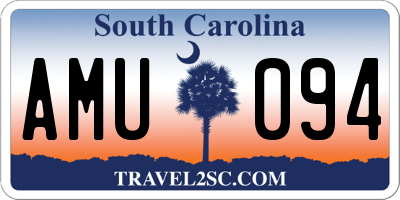 SC license plate AMU094