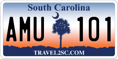 SC license plate AMU101