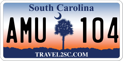 SC license plate AMU104