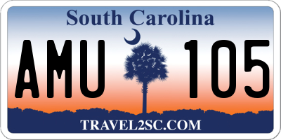 SC license plate AMU105