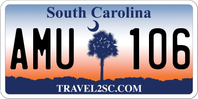 SC license plate AMU106
