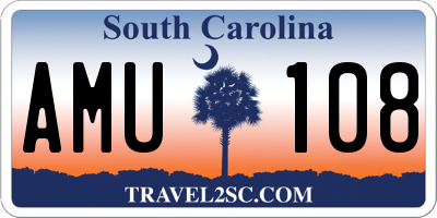 SC license plate AMU108